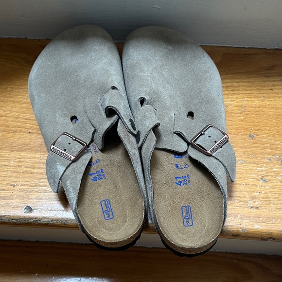 Birkenstock Taupe Suede Buckle Sandals - Picture 4 of 5